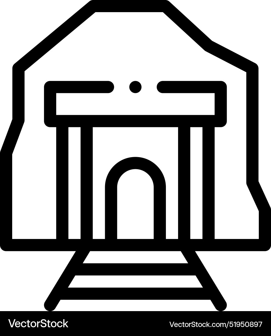 Cave icon thin linear style design isolated Cave icon thin linear style design isolated vector image