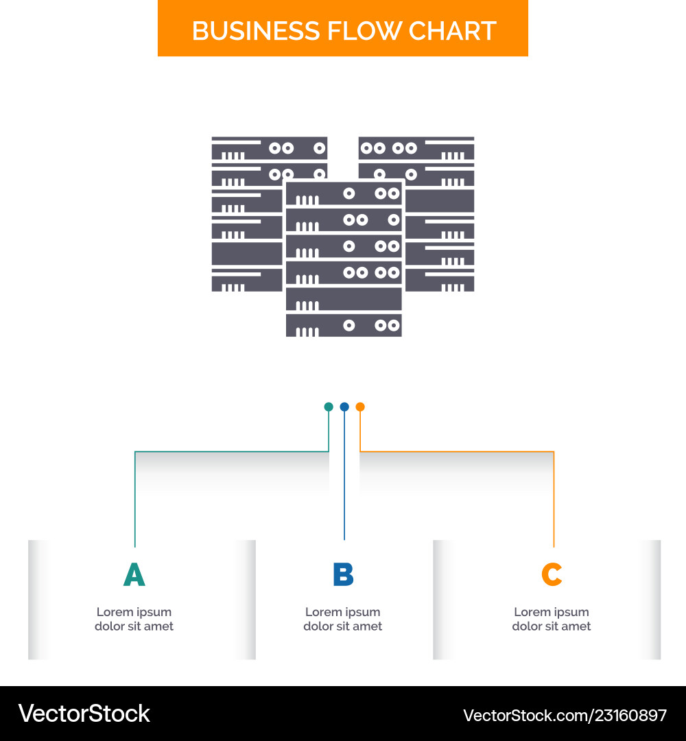 Center centre data database server business flow Center centre data database server business flow vector image
