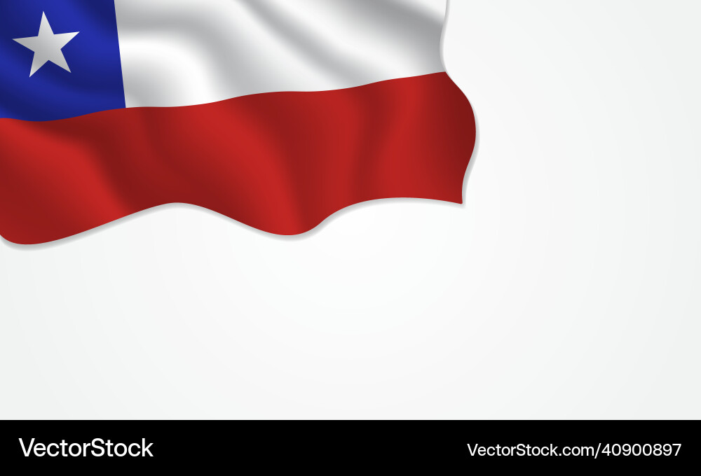 Chile flag waving with copy space on isolated Chile flag waving with copy space on isolated vector image