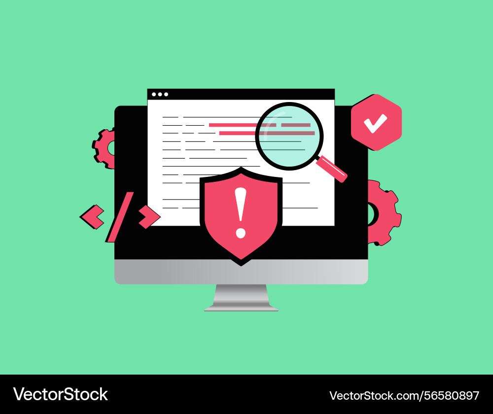 Coding error notification vector image