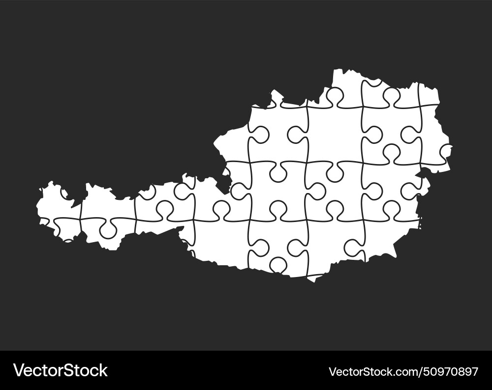 Creative map austria from white puzzle jigsaw vector image