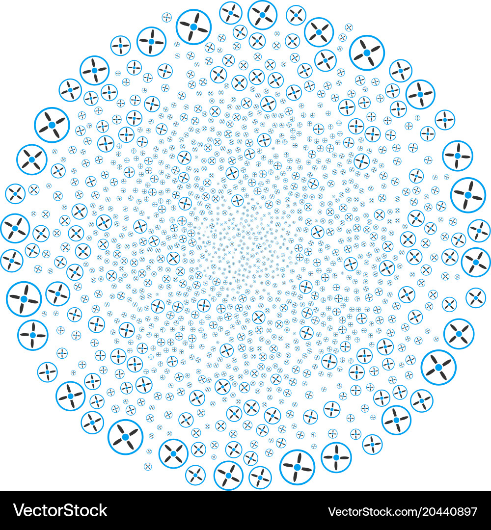 Drone screw cycle round cluster vector image