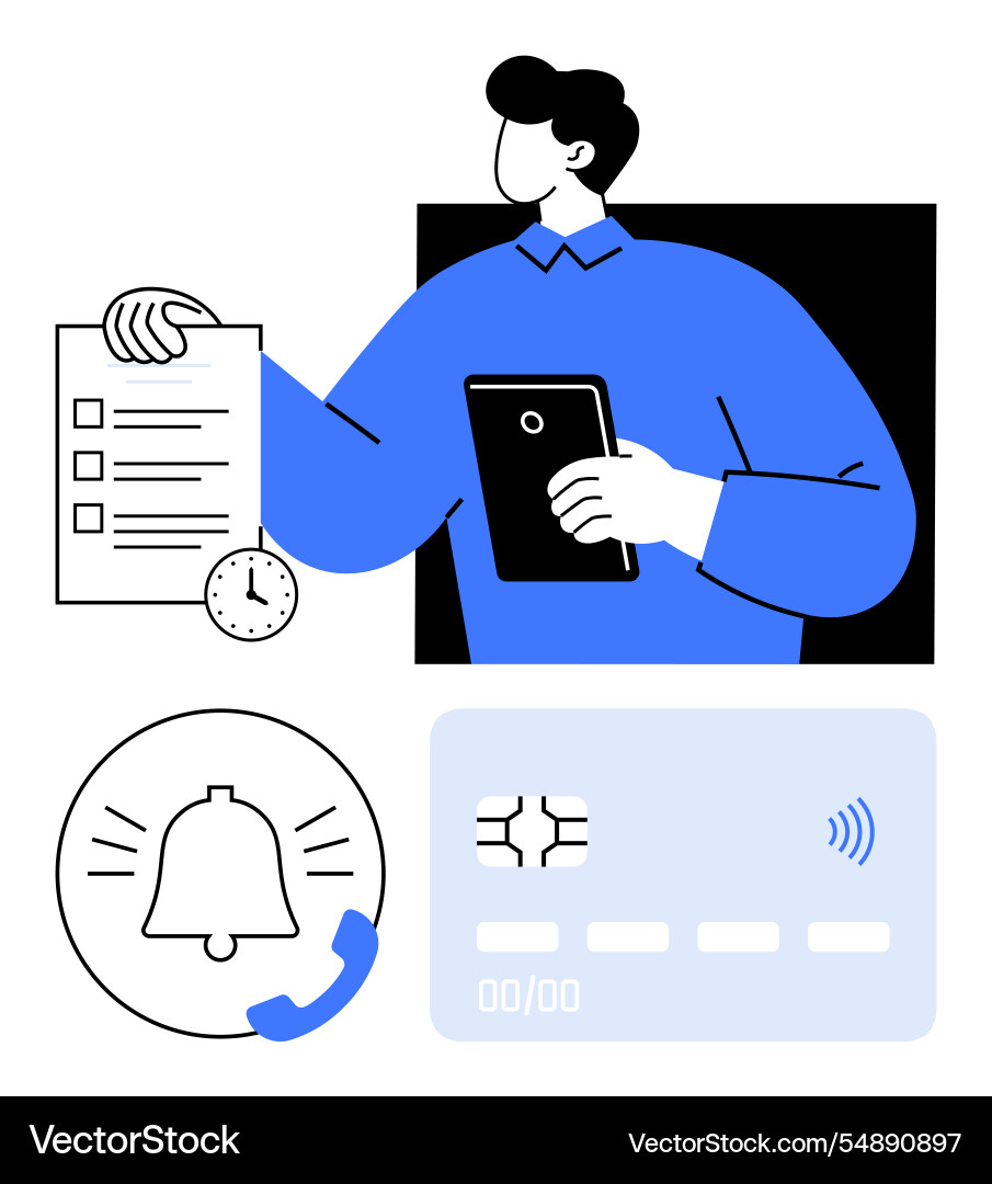 Efficient task management with digital tools Efficient task management with digital tools vector image