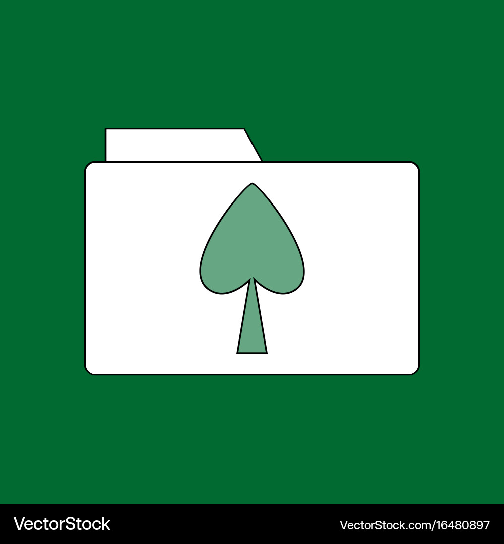 Flat icon design collection spade symbol on folder vector image
