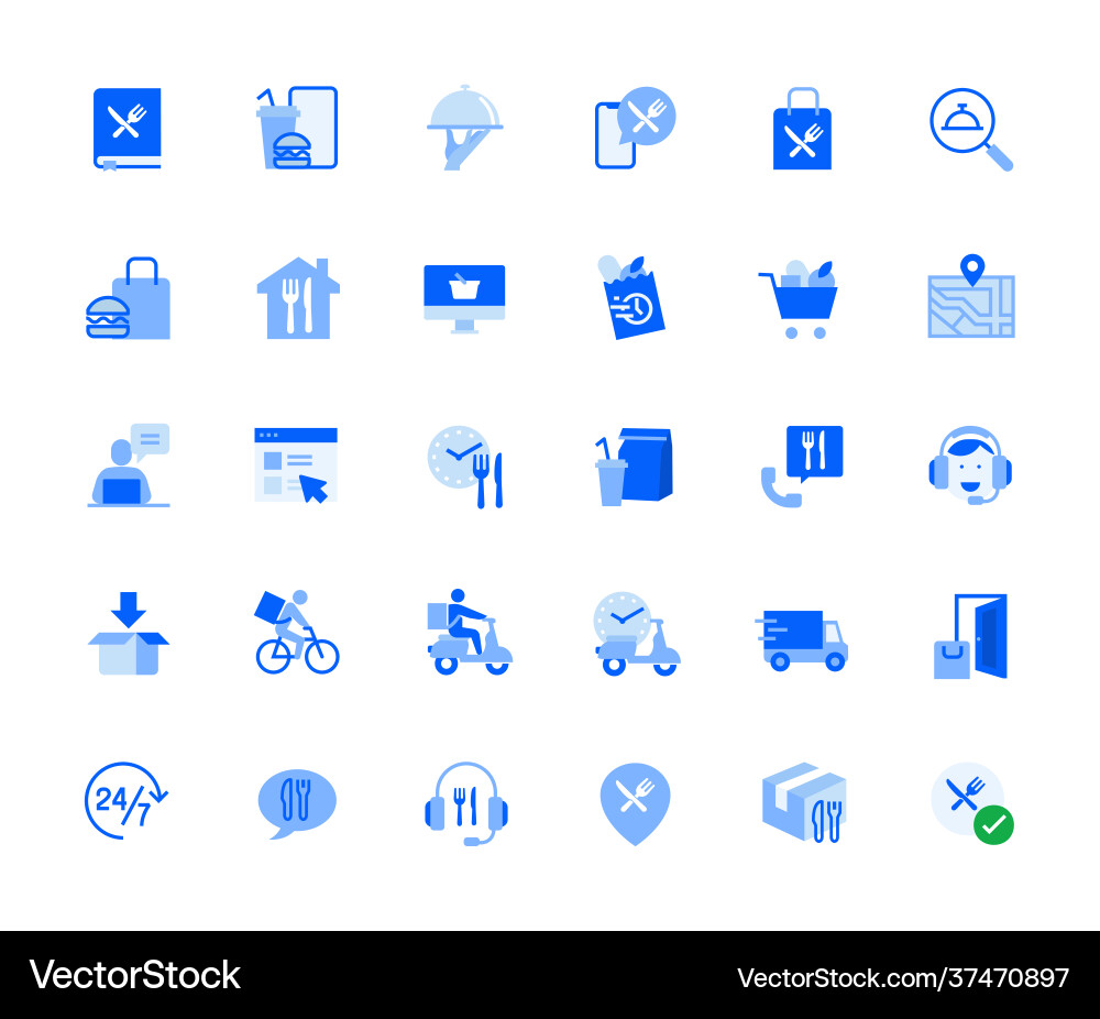 Food Ordering Icons vector image