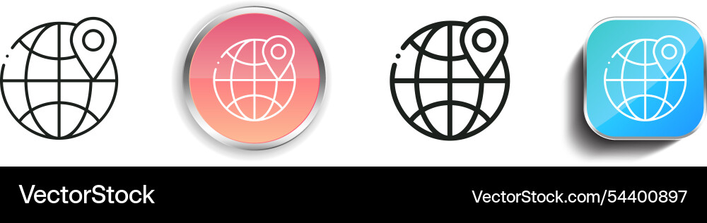 Geolocation-Icon dünn linear regelmäßig und Taste Geolocation-Icon dünn linear regelmäßig und Taste vektorbild