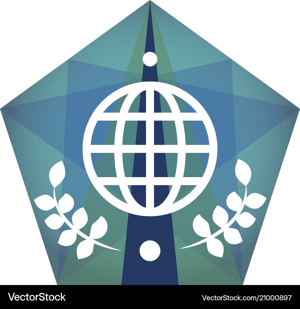 Geometric globe icon Geometric globe icon Vector Image