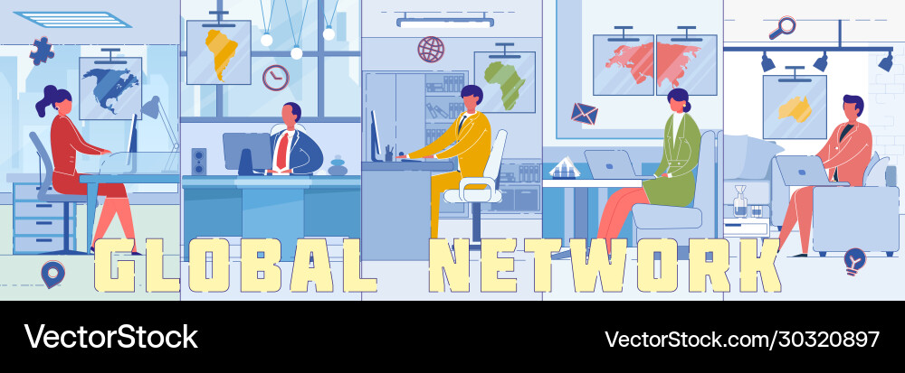 Global professionals netzwerkwort konzept banner Global professionals netzwerkwort konzept banner vektorbild