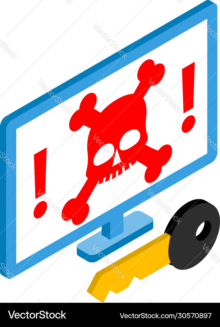 Hacking attack icon isometric style vector image