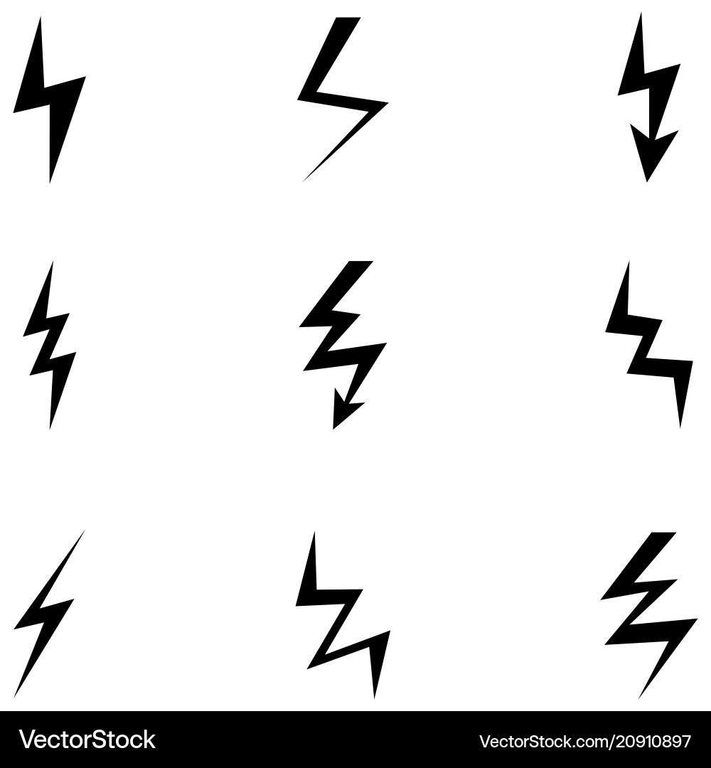 Lightning icon set vector image