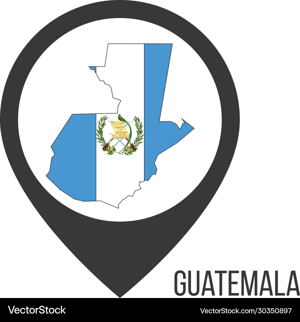 Map pointers with contry guatemala flag Map pointers with contry guatemala flag vector image