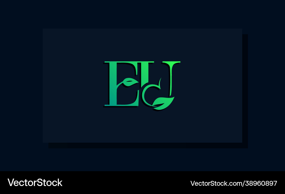 Minimal leaf style initial eu logo Vector Image