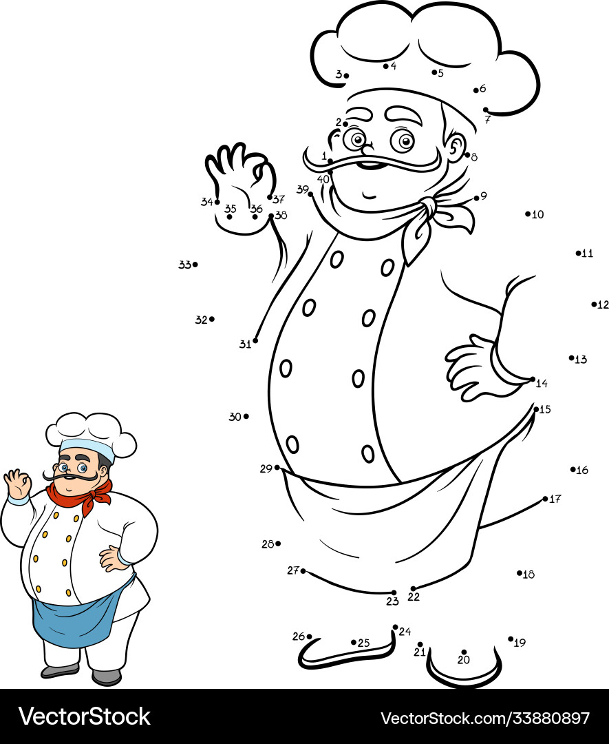 Numbers game chef Numbers game chef vector image