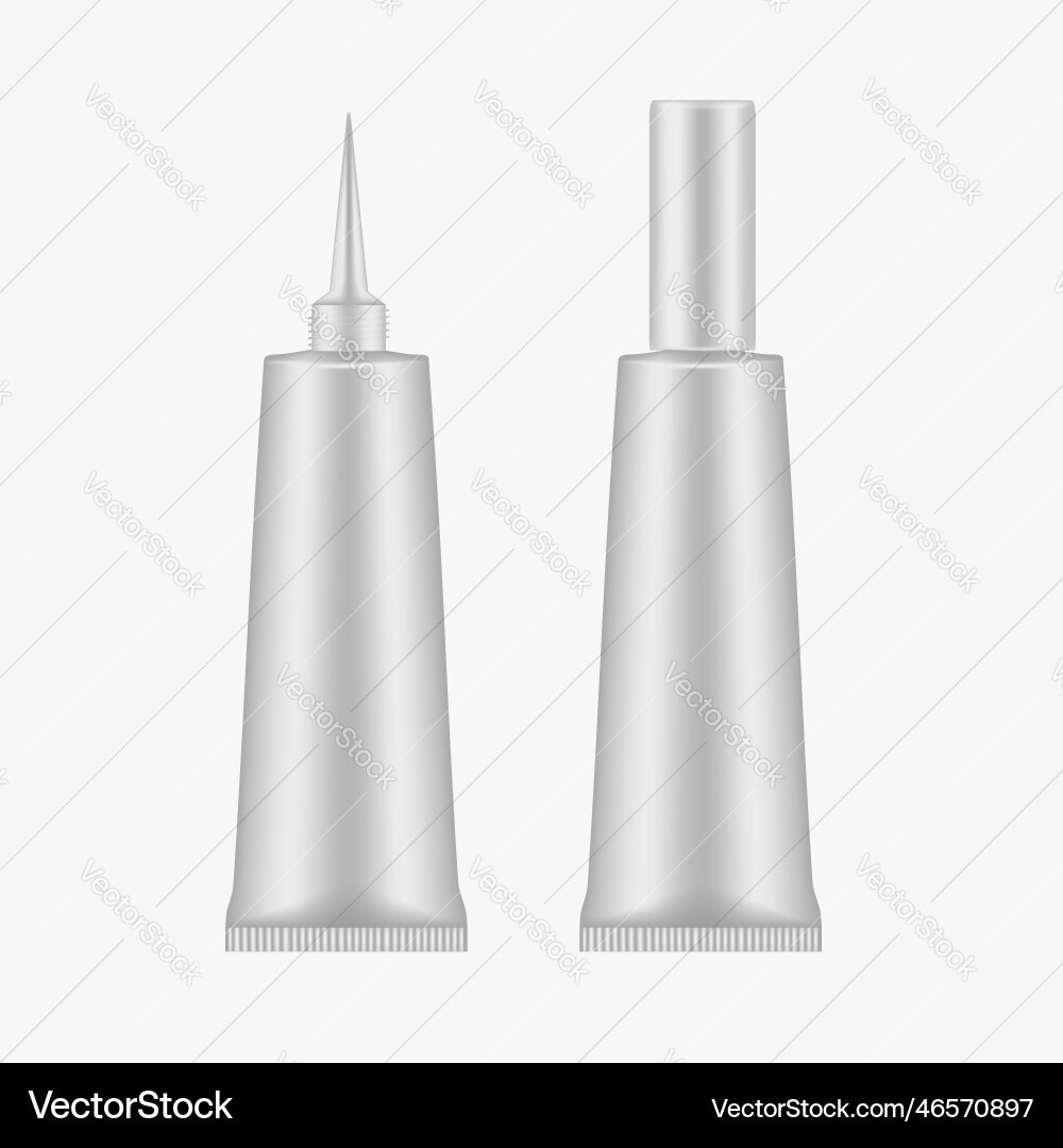 Open and closed tube container with pointed tip Open and closed tube container with pointed tip Vector Image