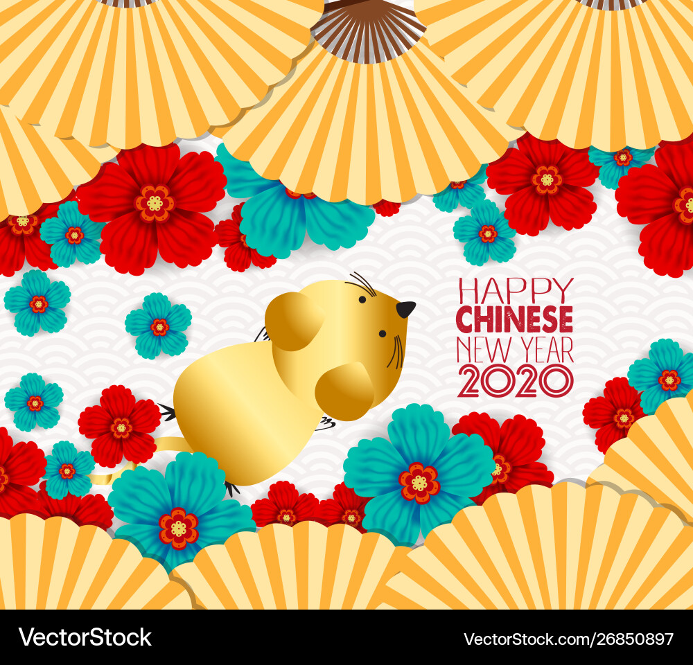 Oriental chinese new year 2020 background Oriental chinese new year 2020 background vector image