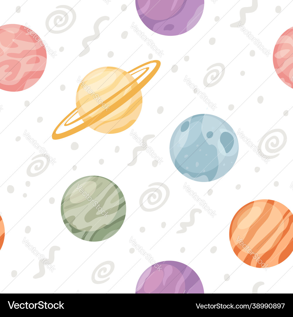 Pattern solar system with planets and elements Pattern solar system with planets and elements vector image