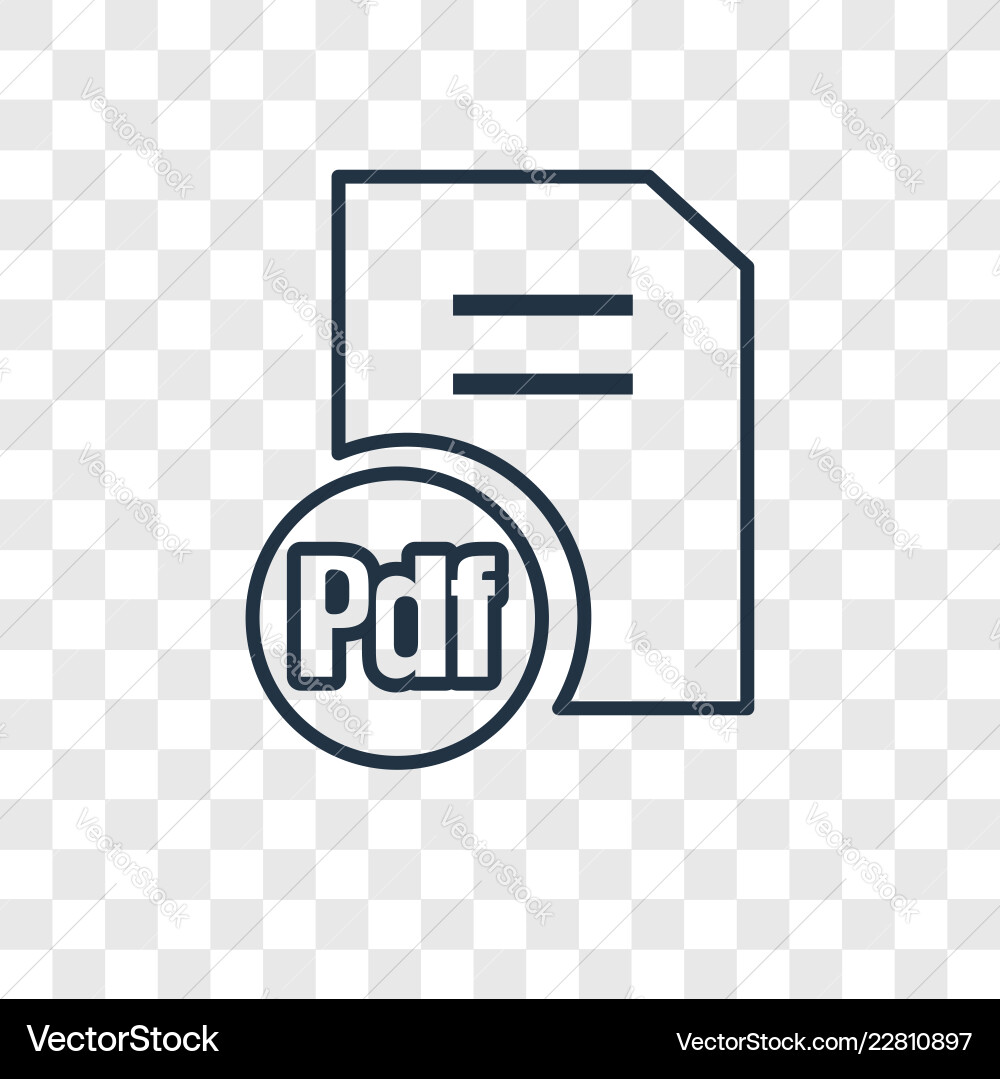 Pdf document concept linear icon isolated Vector Image