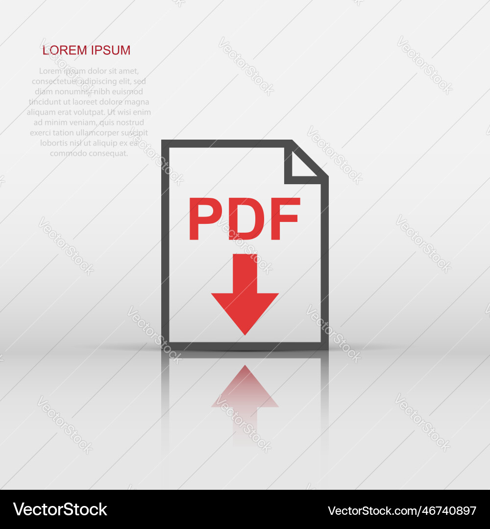 Pdf icon in flat style document pictogram file Pdf icon in flat style document pictogram file Vector Image