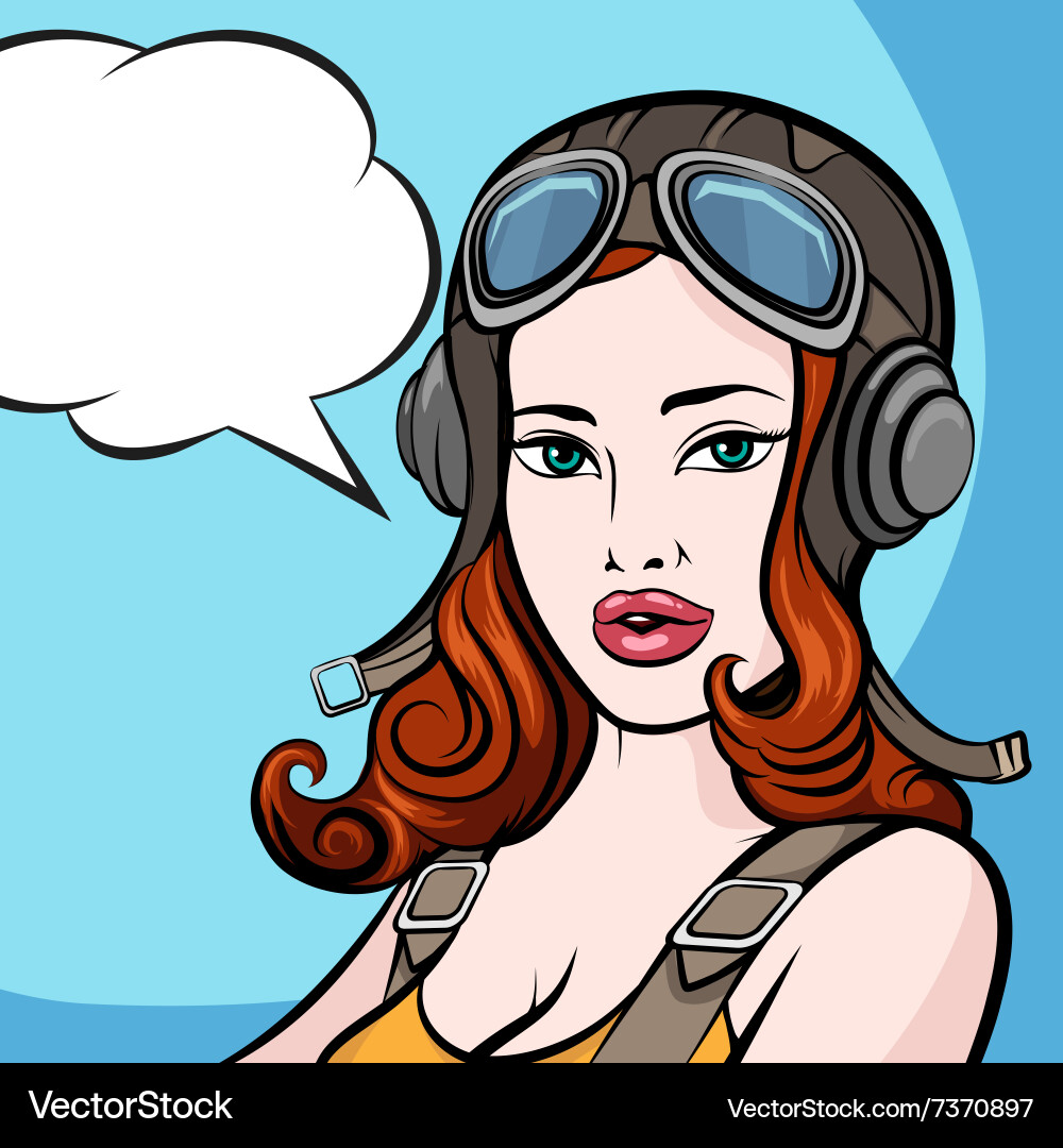 Pilot girl Royalty Free Vector Image - VectorStock