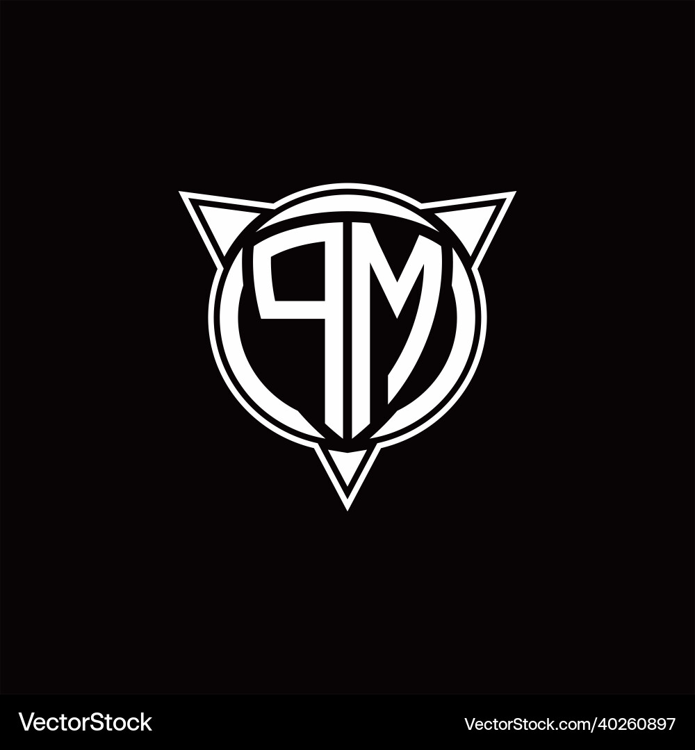 Pm logo monogram isolated with circle shape vector image