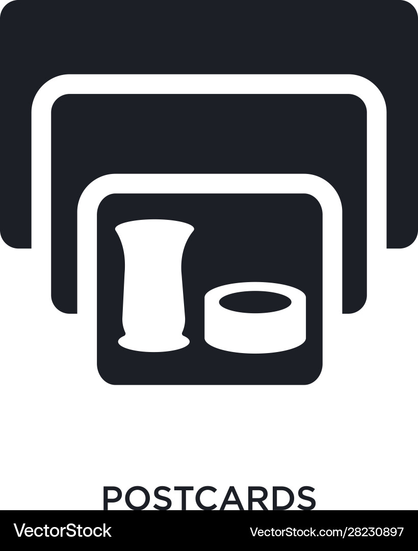 Postcards isolated icon simple element from Vector Image