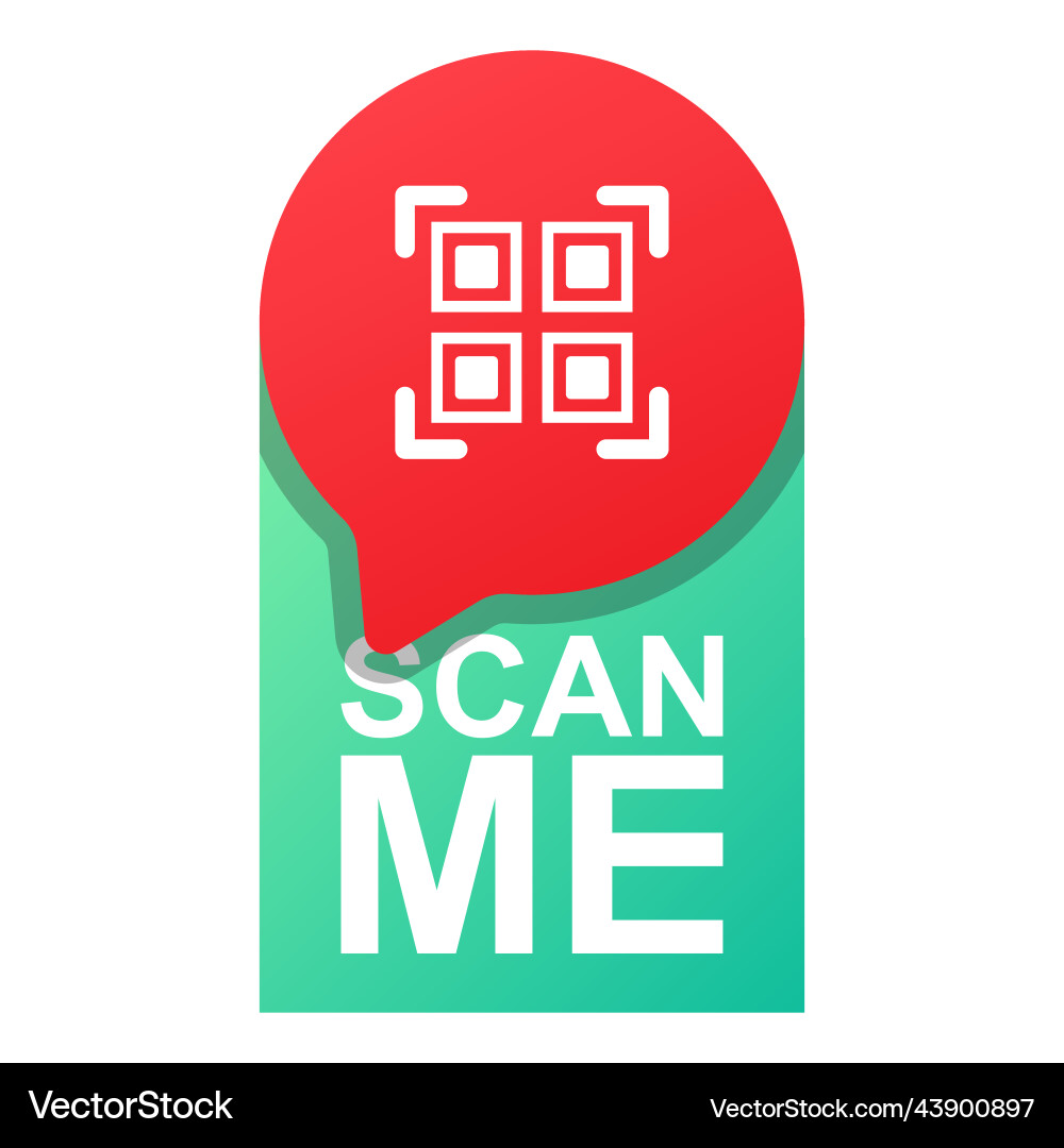 Scan me flat style icon qr code vector image
