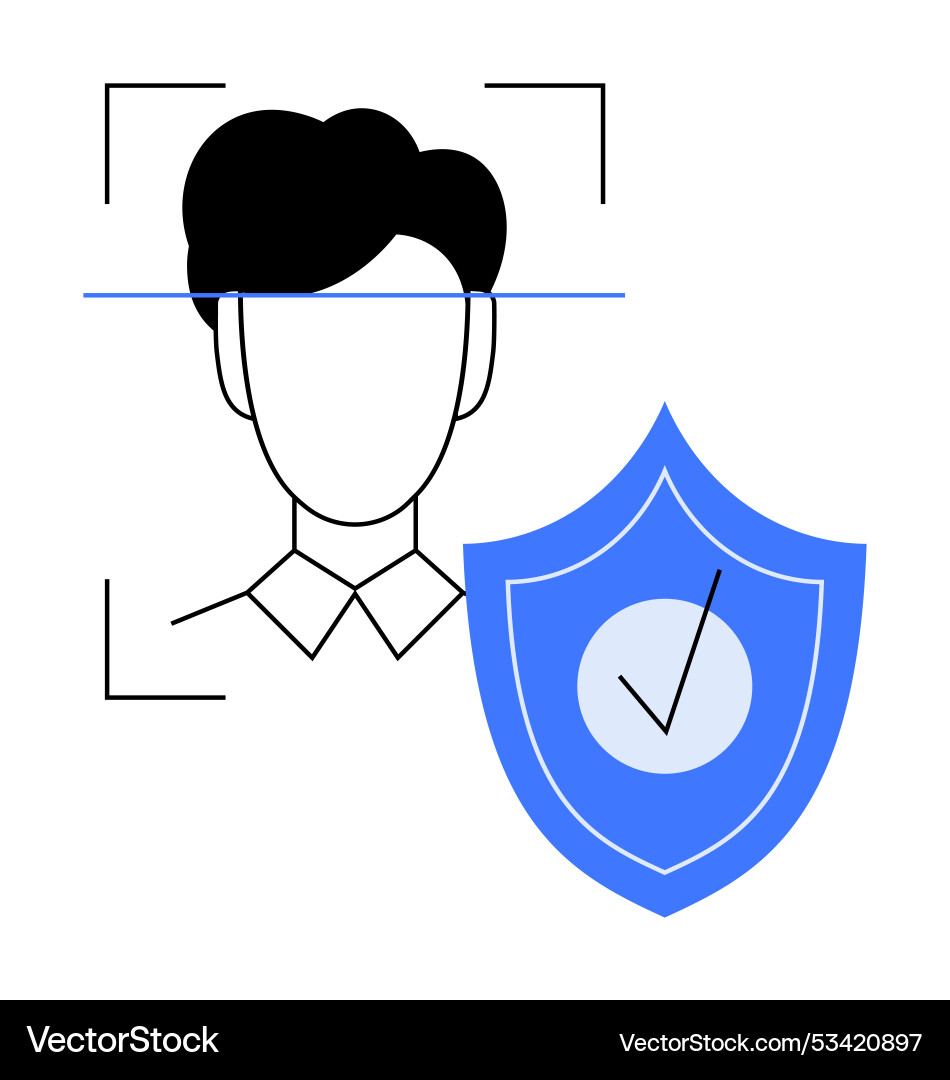 Secure identity verification with face recognition Secure identity verification with face recognition vector image