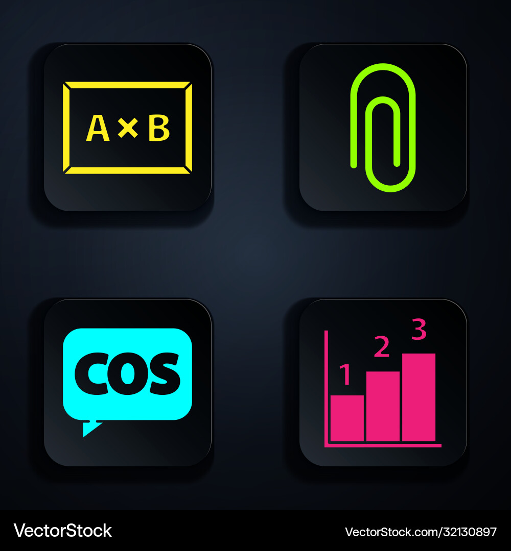 Set graph schedule chart diagram chalkboard vector image