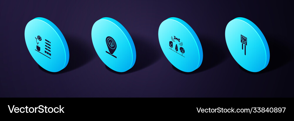 Set isometric temperature and humidity sensor Set isometric temperature and humidity sensor Vector Image