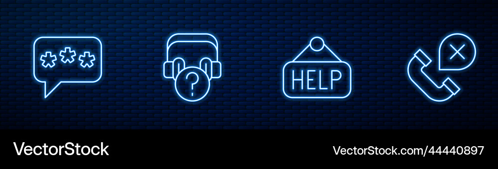 Set line signboard with text help speech bubble Set line signboard with text help speech bubble vector image