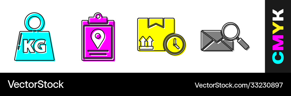 Set weight document tracking marker system Vector Image
