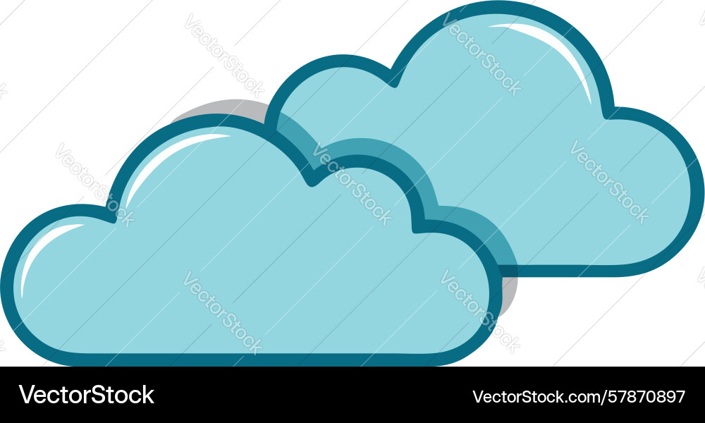 Simple cloud duo icon design generative ai Vector Image