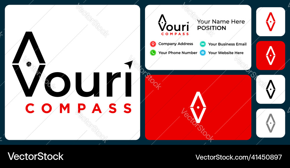 V compass logo Royalty Free Vector Image - VectorStock