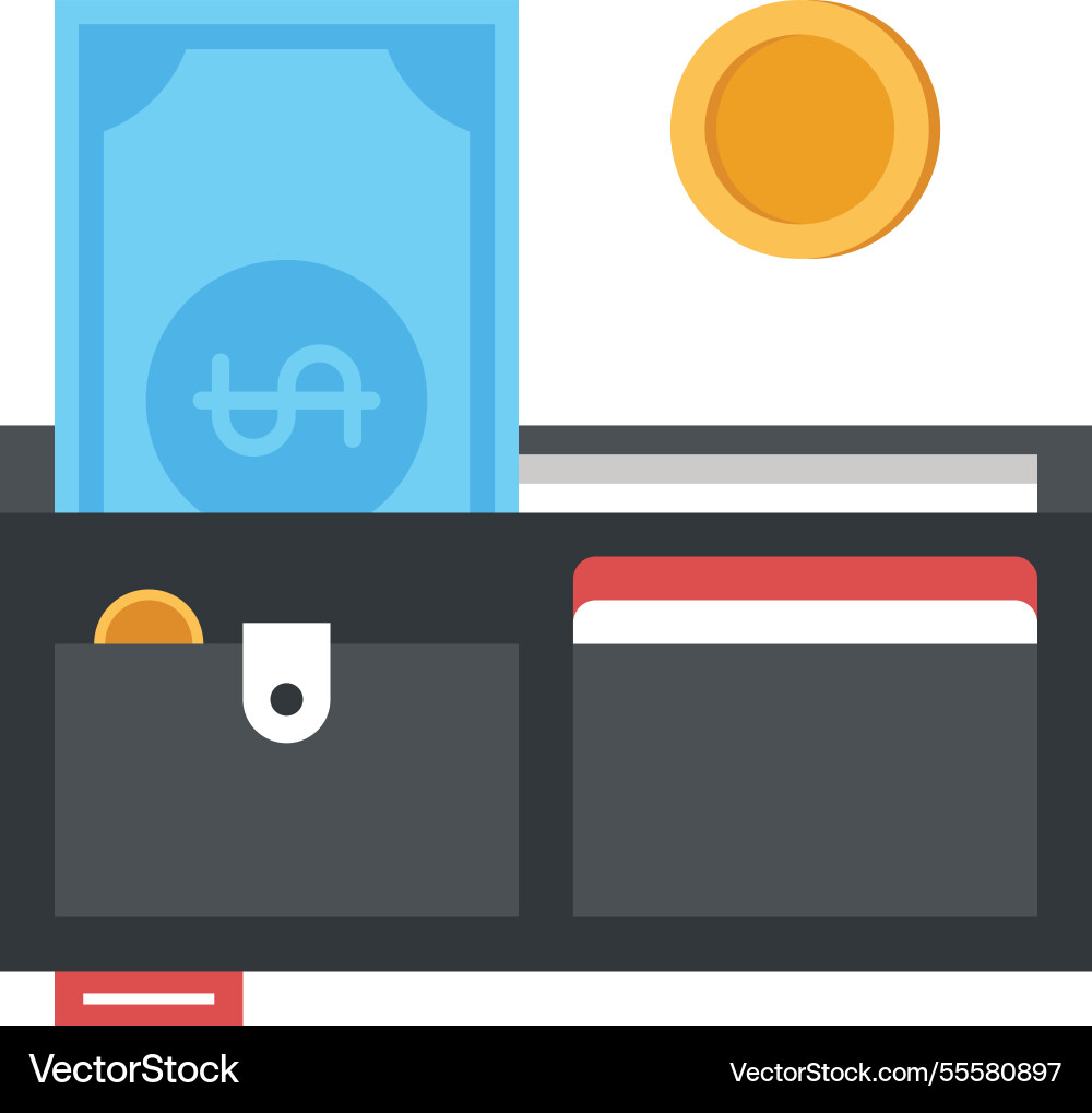 Wallet flache Web-Icon-Konzept Vektorbild