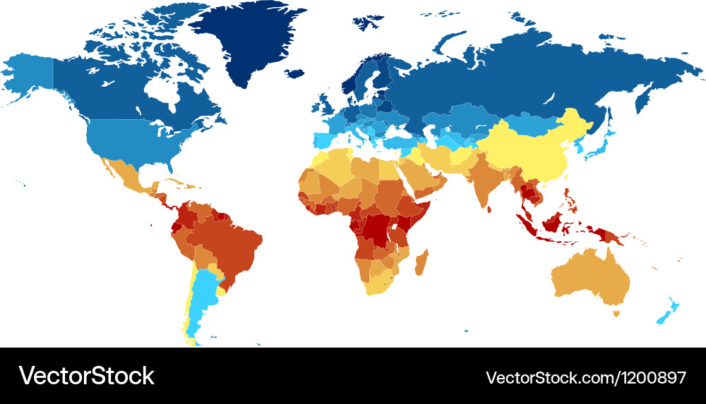 World Map with Color Gradient vector image