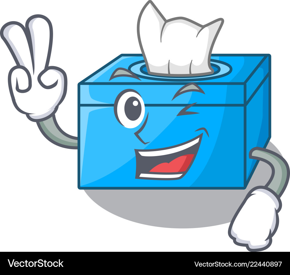 Zwei Finger Cartoon Gewebe Box im Restaurant Zwei Finger Cartoon Gewebe Box im Restaurant vektorbild