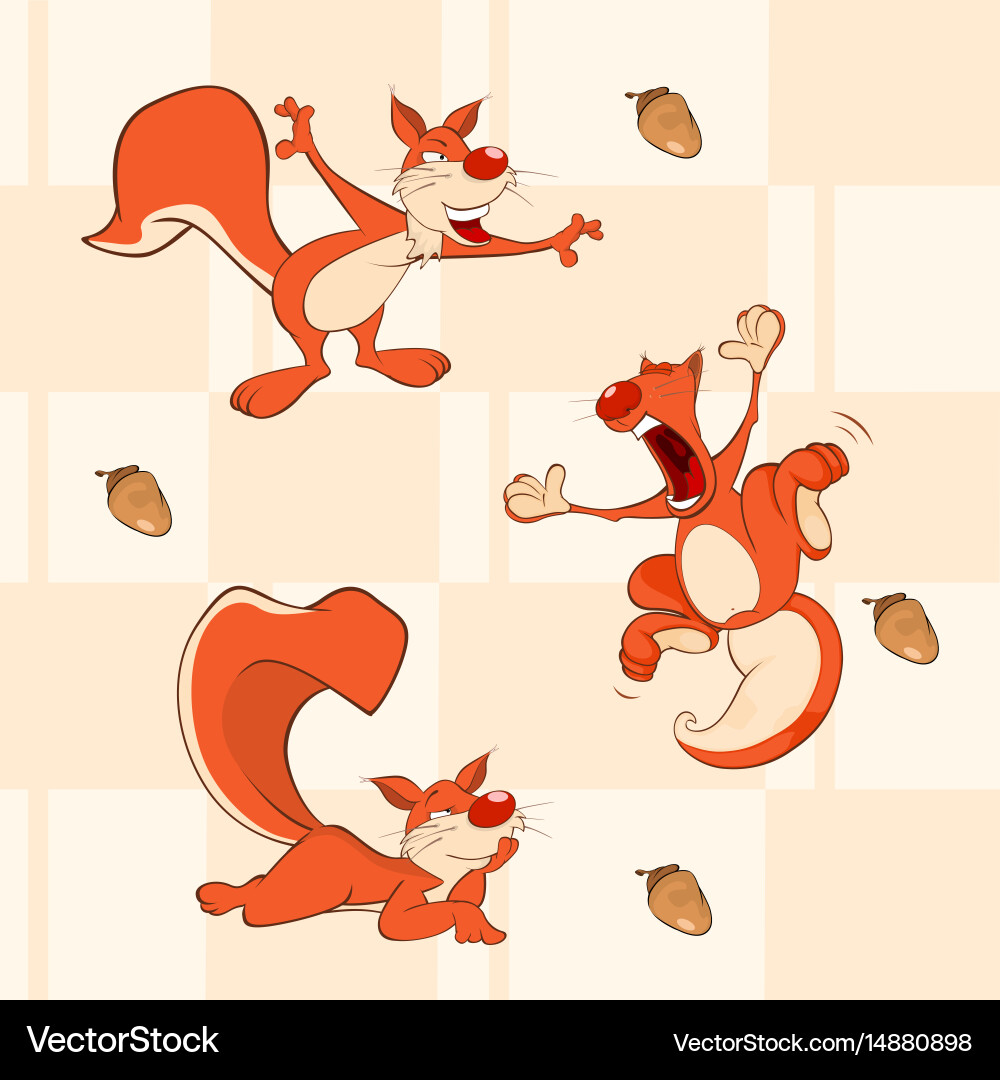 Background with squirrels seamless pattern Vector Image