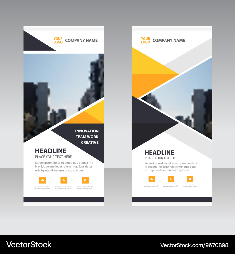 Business roll up banner flat design template set Vector Image