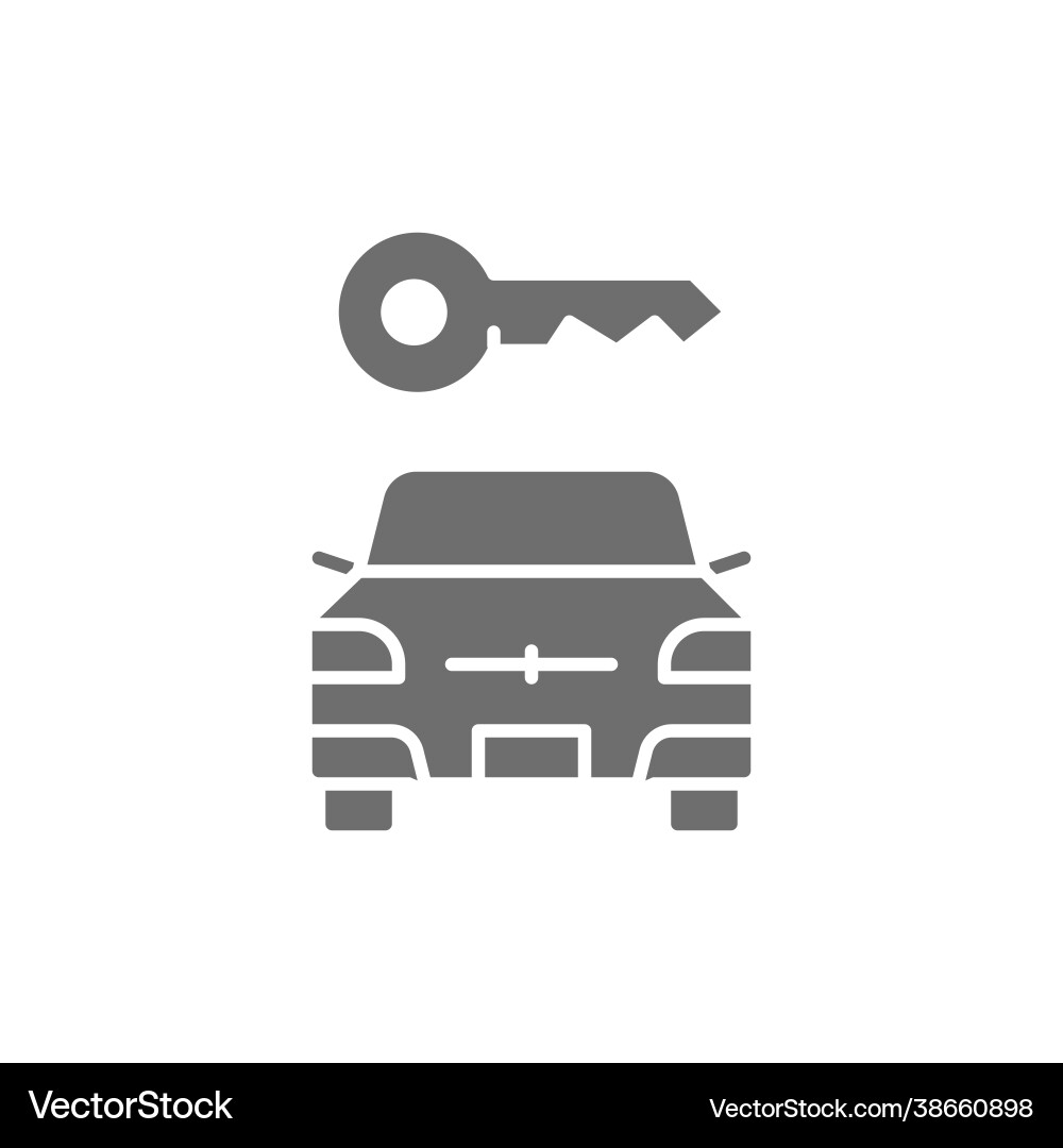 Car key automobile blocked grey icon Car key automobile blocked grey icon vector image