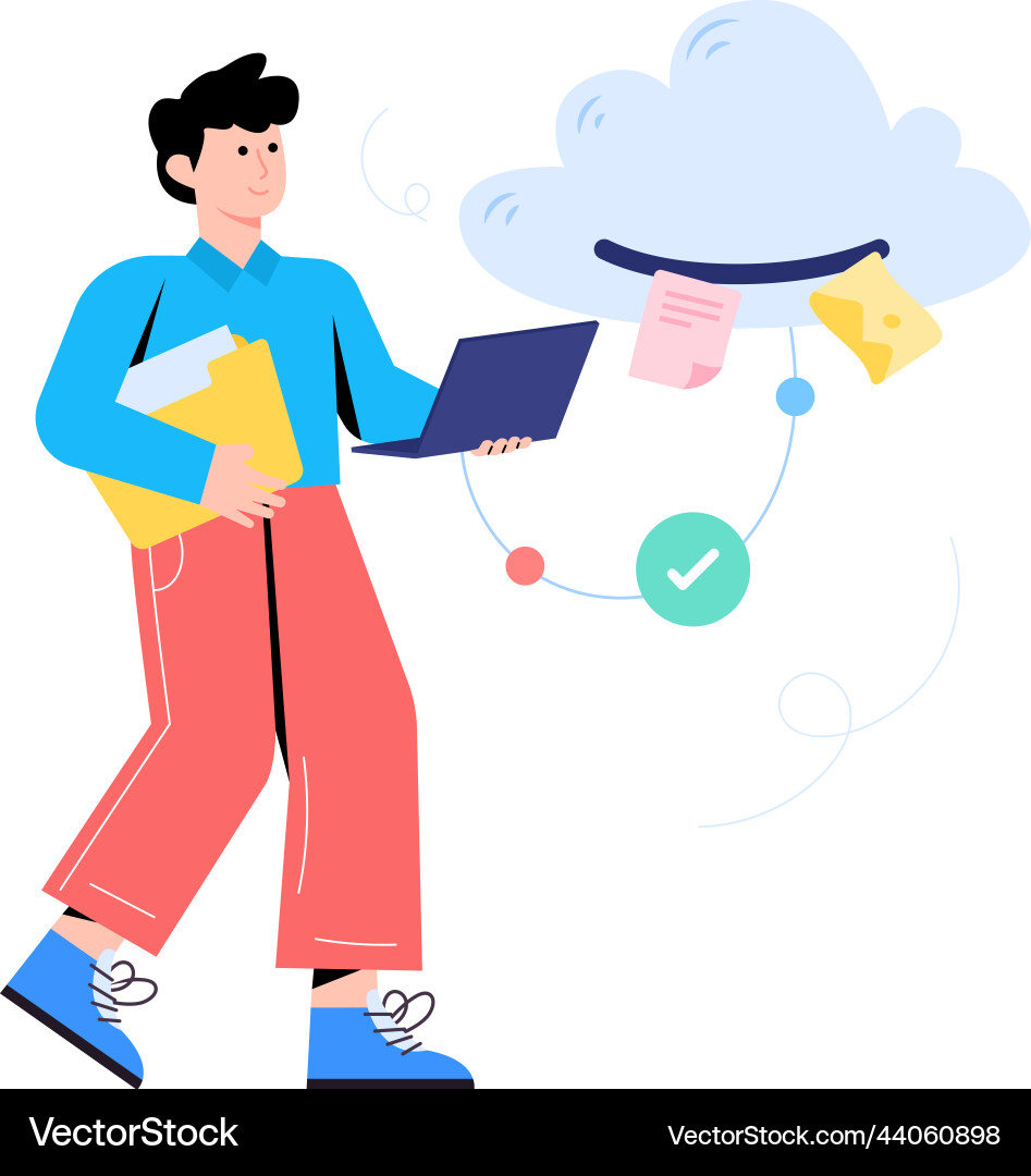 Check this flat of cloud computing vector image