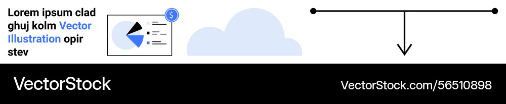 Datenvisualisierung mit Pie Chart Cloud Computing vektorbild