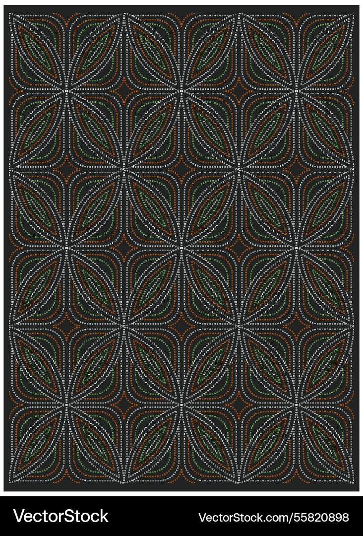 Dot and line texture abstract flower print Vector Image