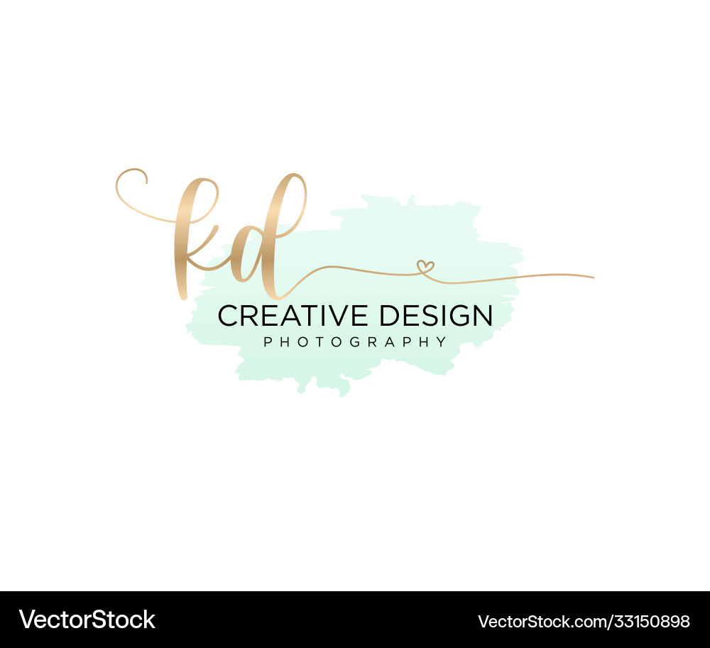 Elegant Initial 'KD' Brush Script Logo vector image