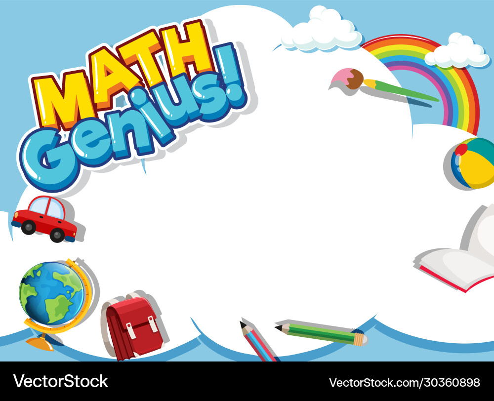 Frame design template with school items and sky Frame design template with school items and sky vector image