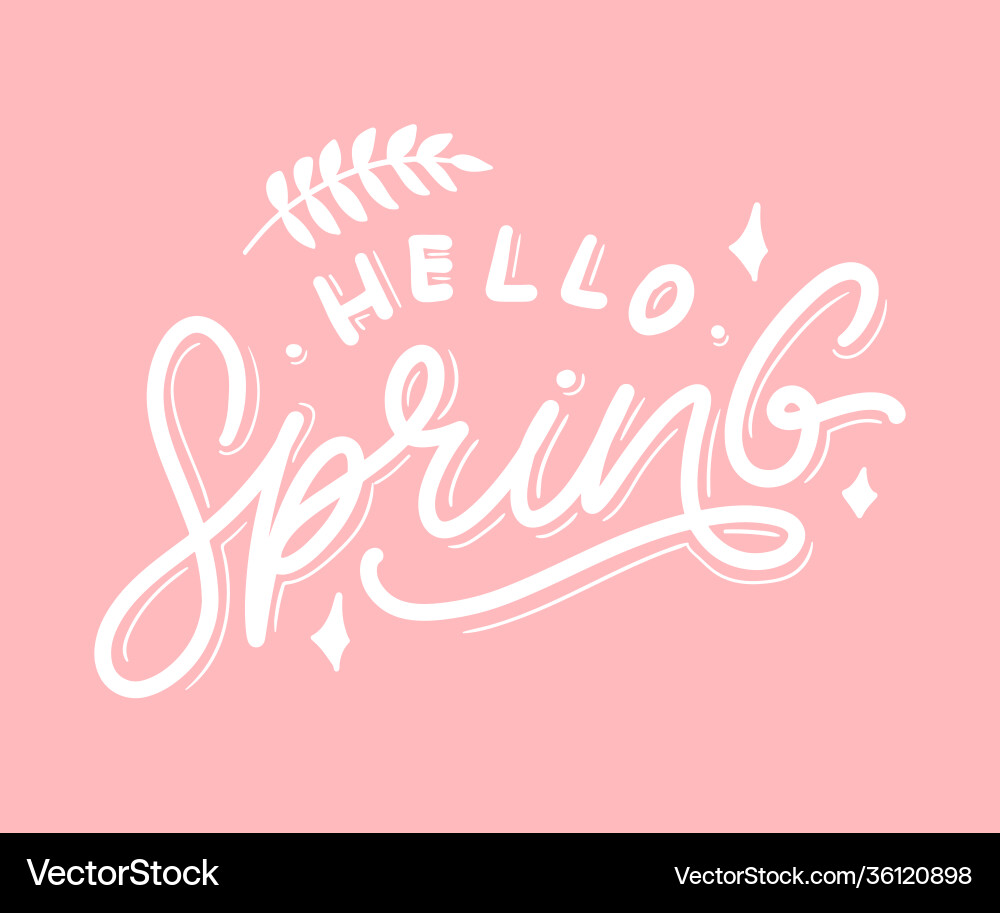 Hello spring flowers text background frame Hello spring flowers text background frame vector image