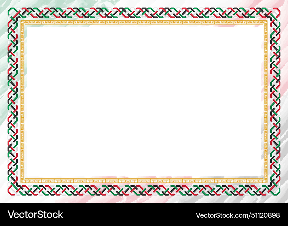 Horizontal frame and border with kuwait flag Horizontal frame and border with kuwait flag vector image