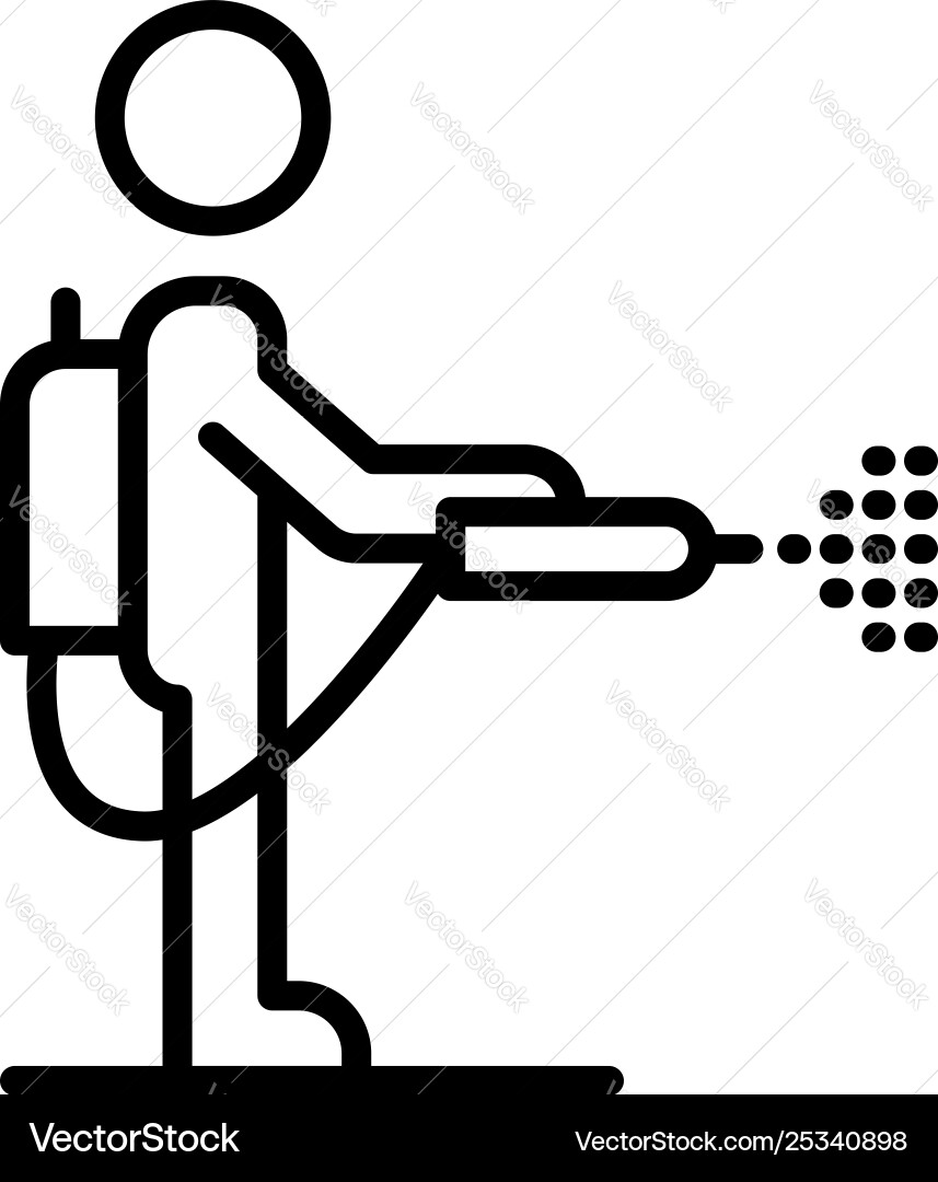 Mite disinfectant man icon outline style Mite disinfectant man icon outline style vector image