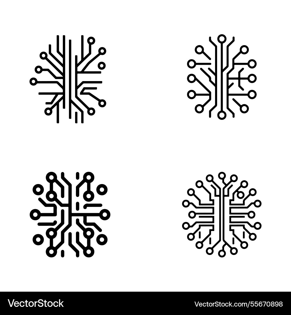 Neural network icons set Neural network icons set vector image