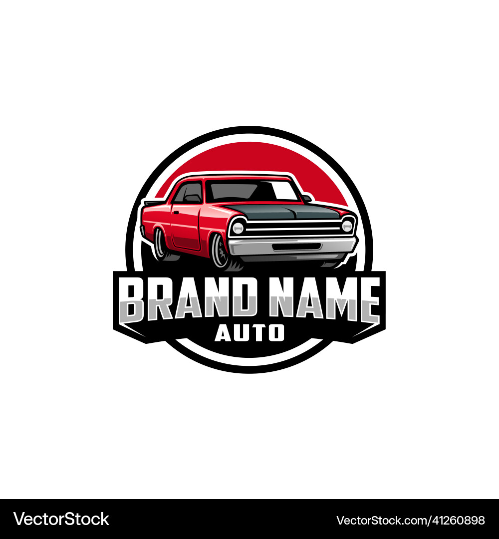 Retro Muscle Car Logo Vector Image