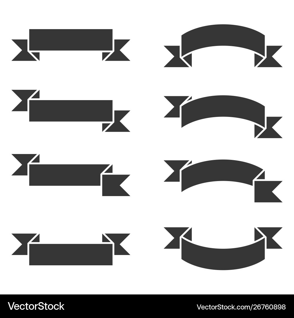 Ribbon Banner Set Vector Image
